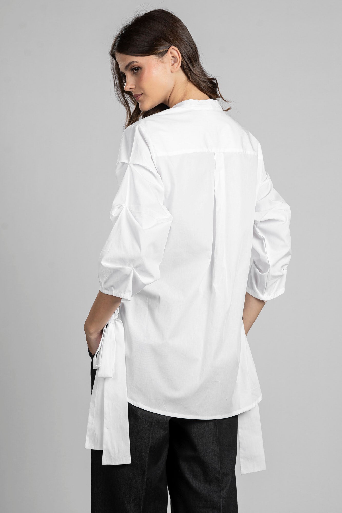 White Side Tie Shirt