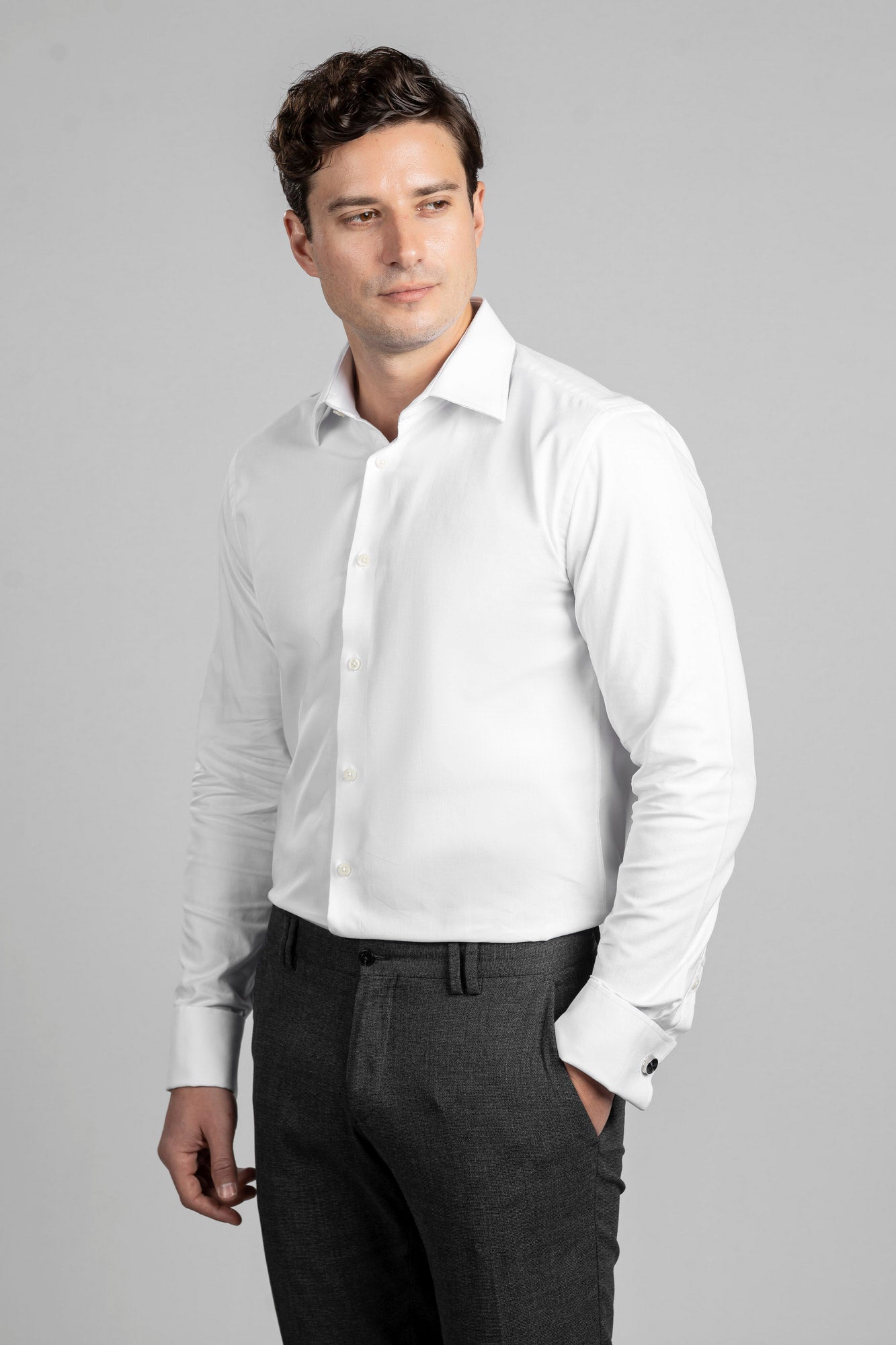 White Royal Oxford Double Cuff Shirt - Regular Fit