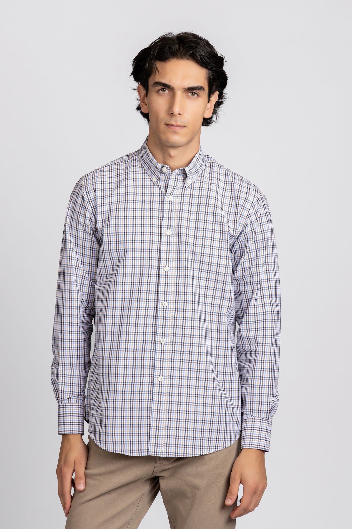 Multi-Color Checkered Poplin Shirt