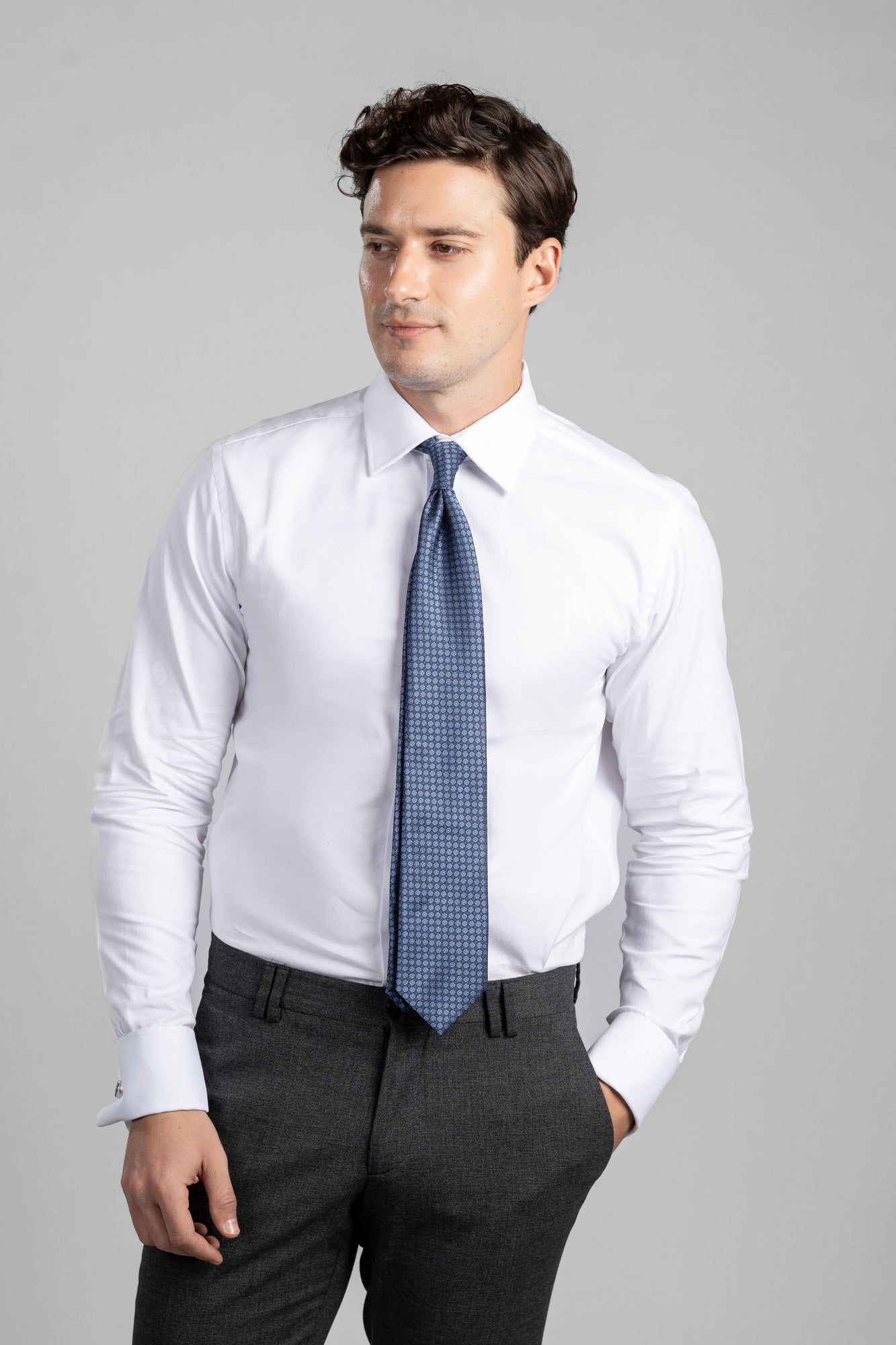 White Royal Oxford Double Cuff Shirt - Regular Fit