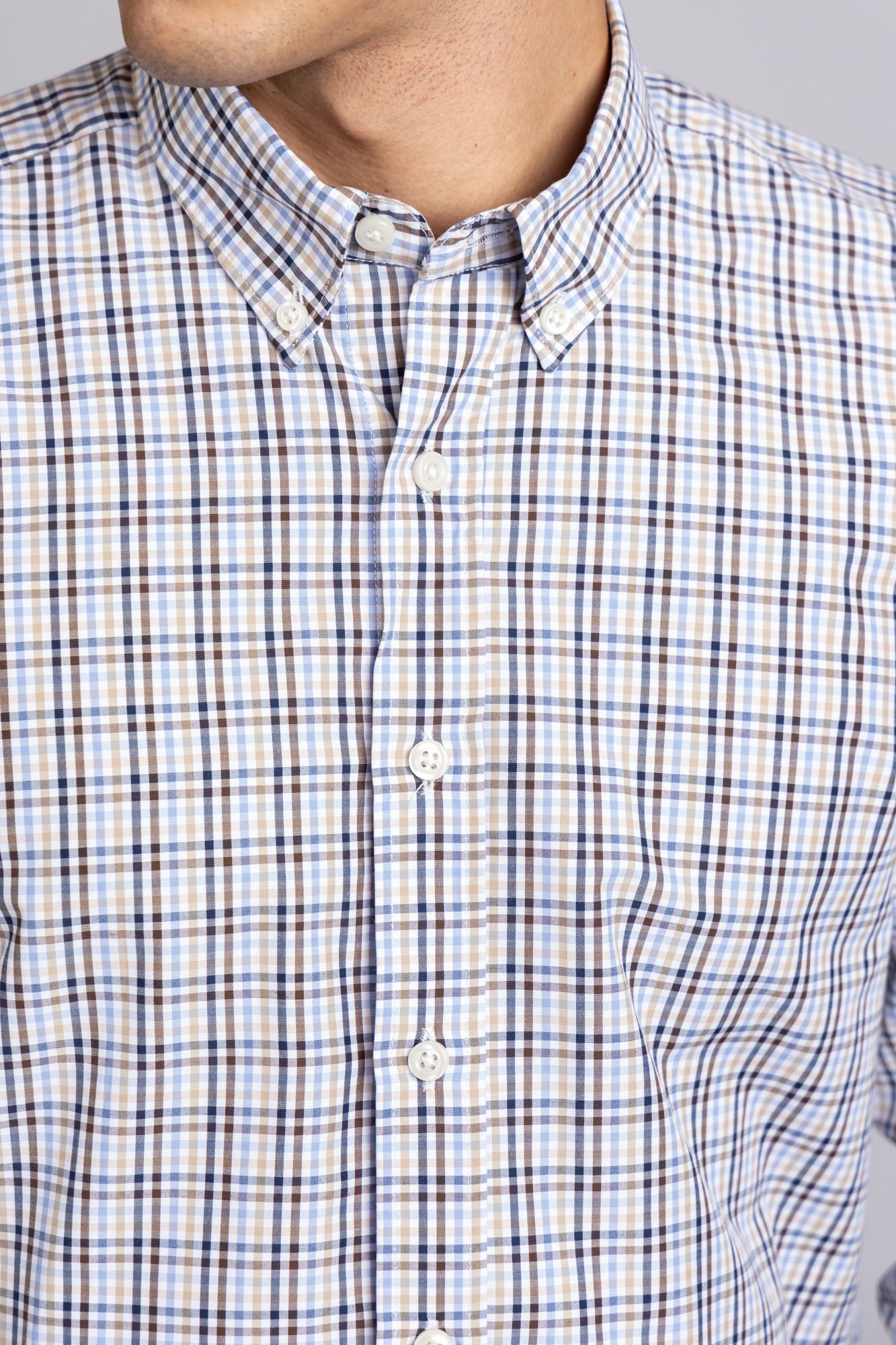 Multi-Color Checkered Poplin Shirt