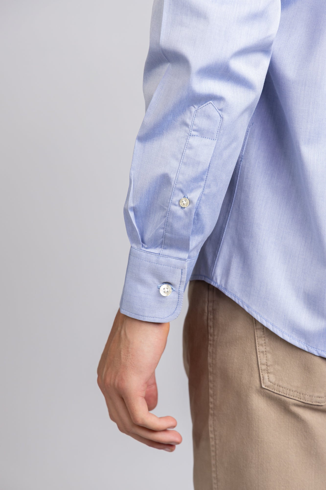 Blue Oxford Patch-Placket Shirt