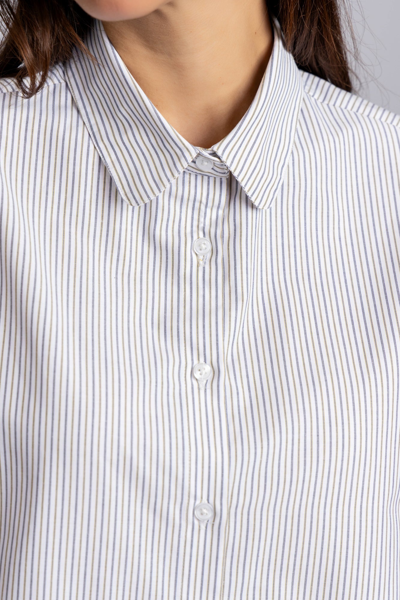 Striped Poplin Puff Sleeve Shirt