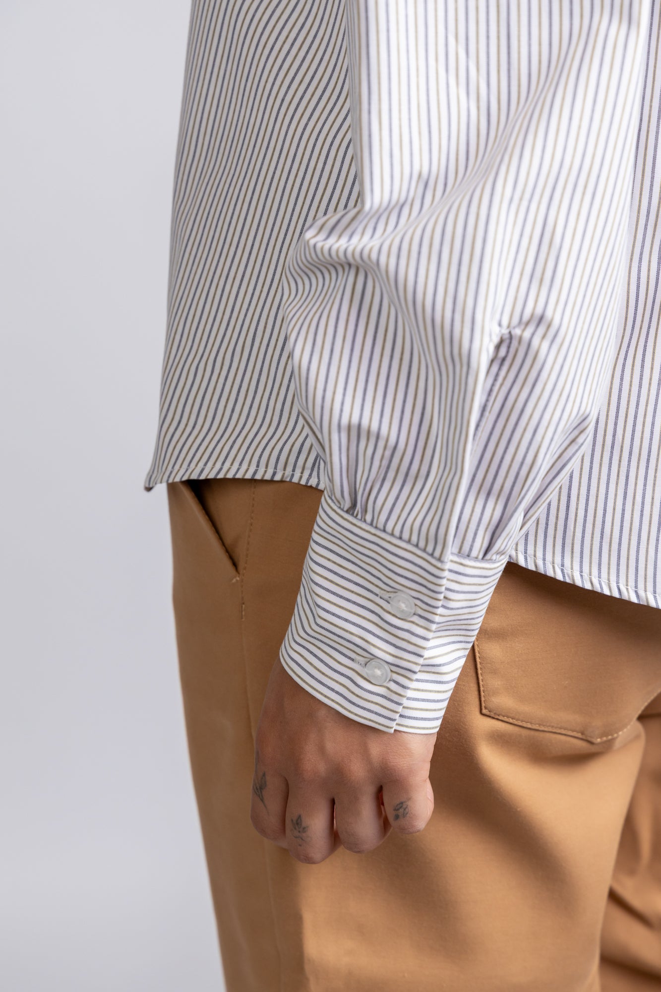 Striped Poplin Puff Sleeve Shirt