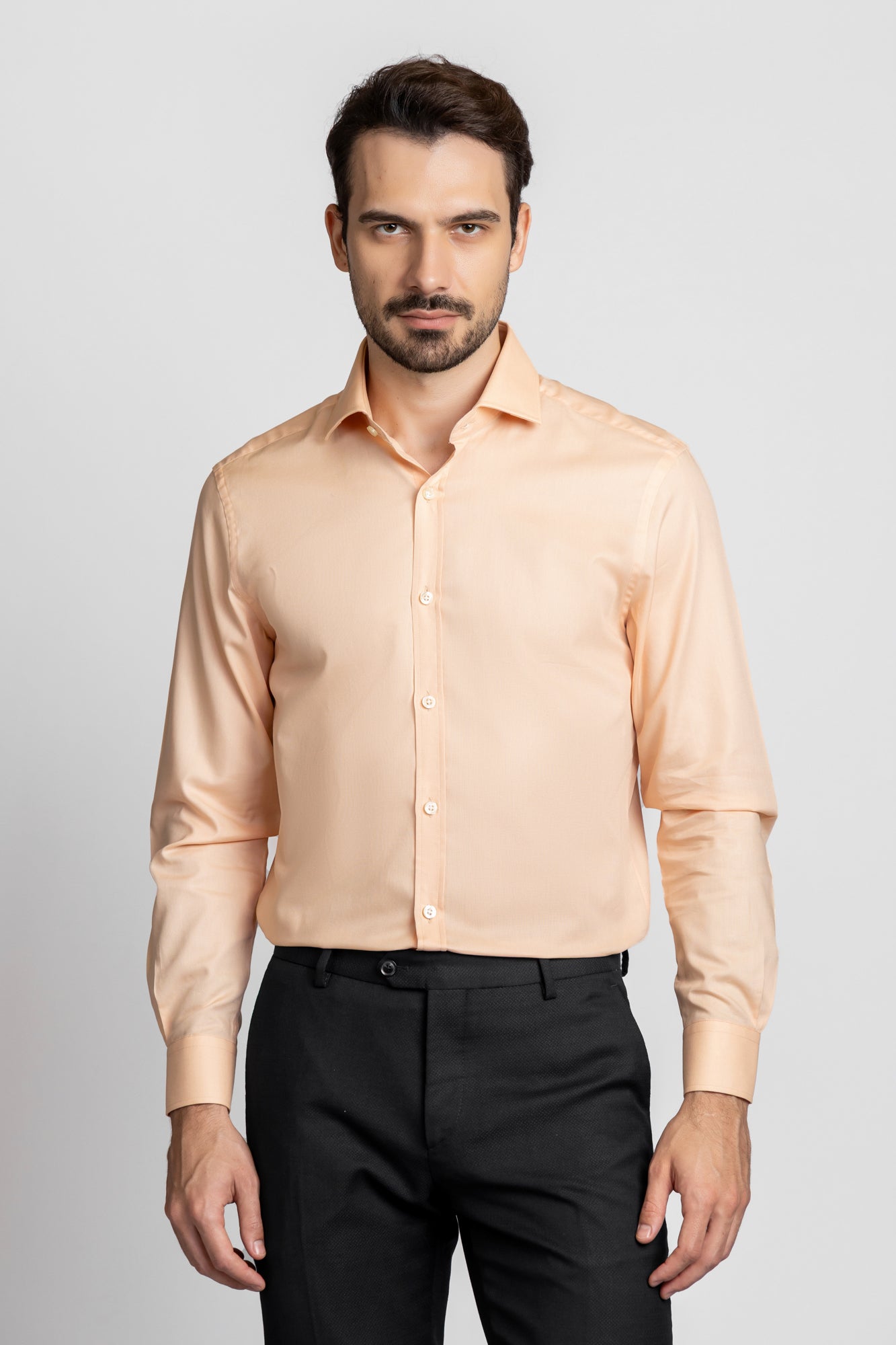 Orange Dobby Shirt - Slim Fit