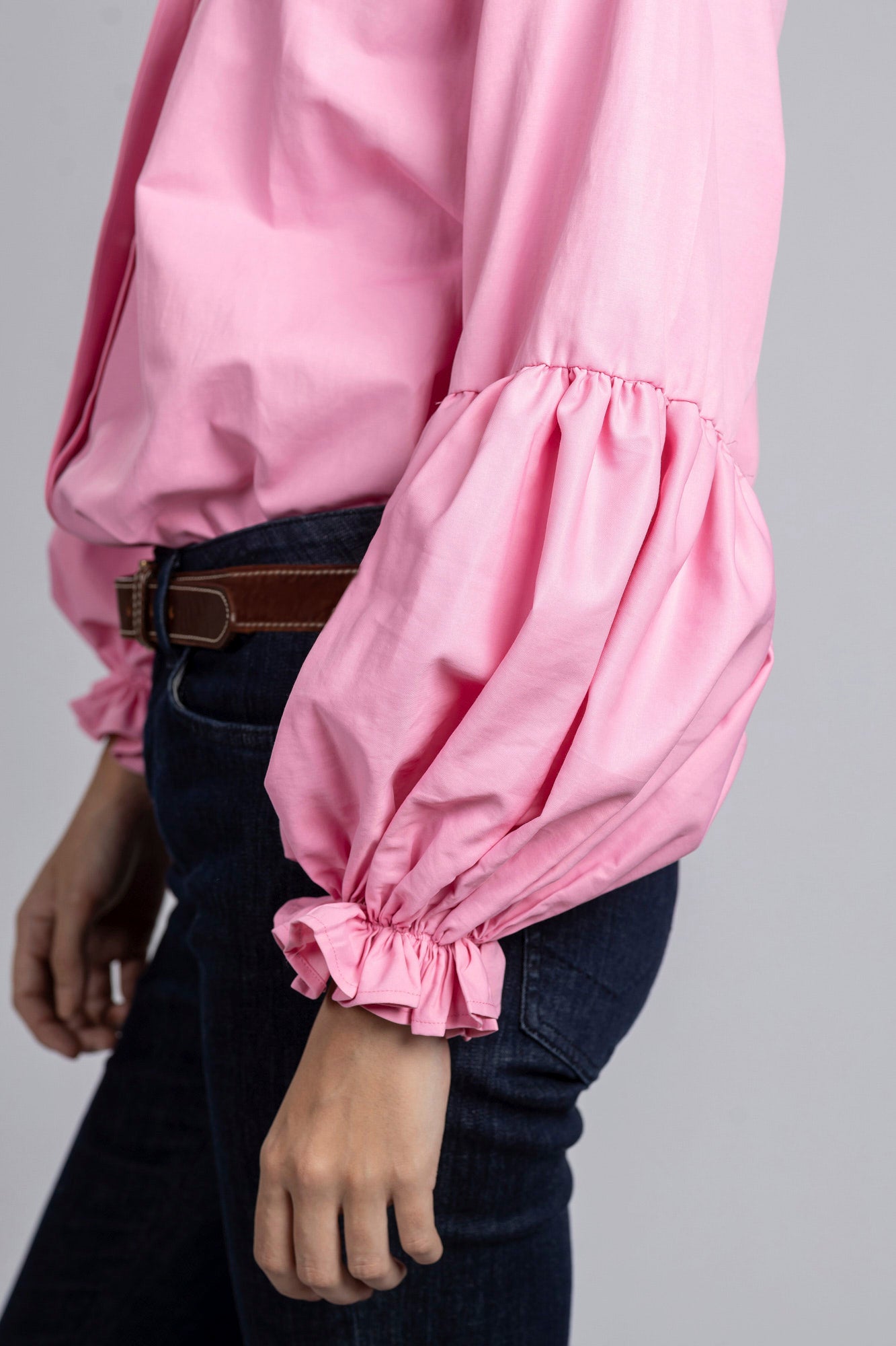 Pink Puff Sleeve Blouse