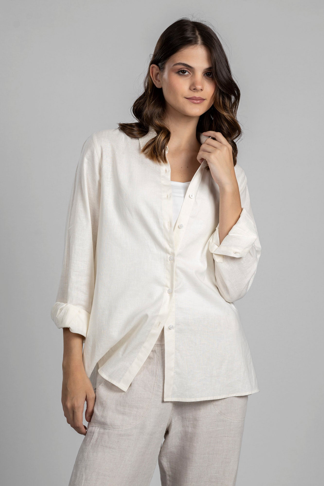 Off-White Linen Cotton Shirt
