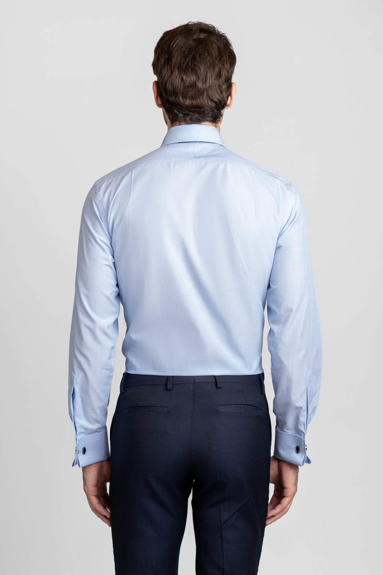 Light Blue Filafil Double Cuff Shirt - Regular Fit