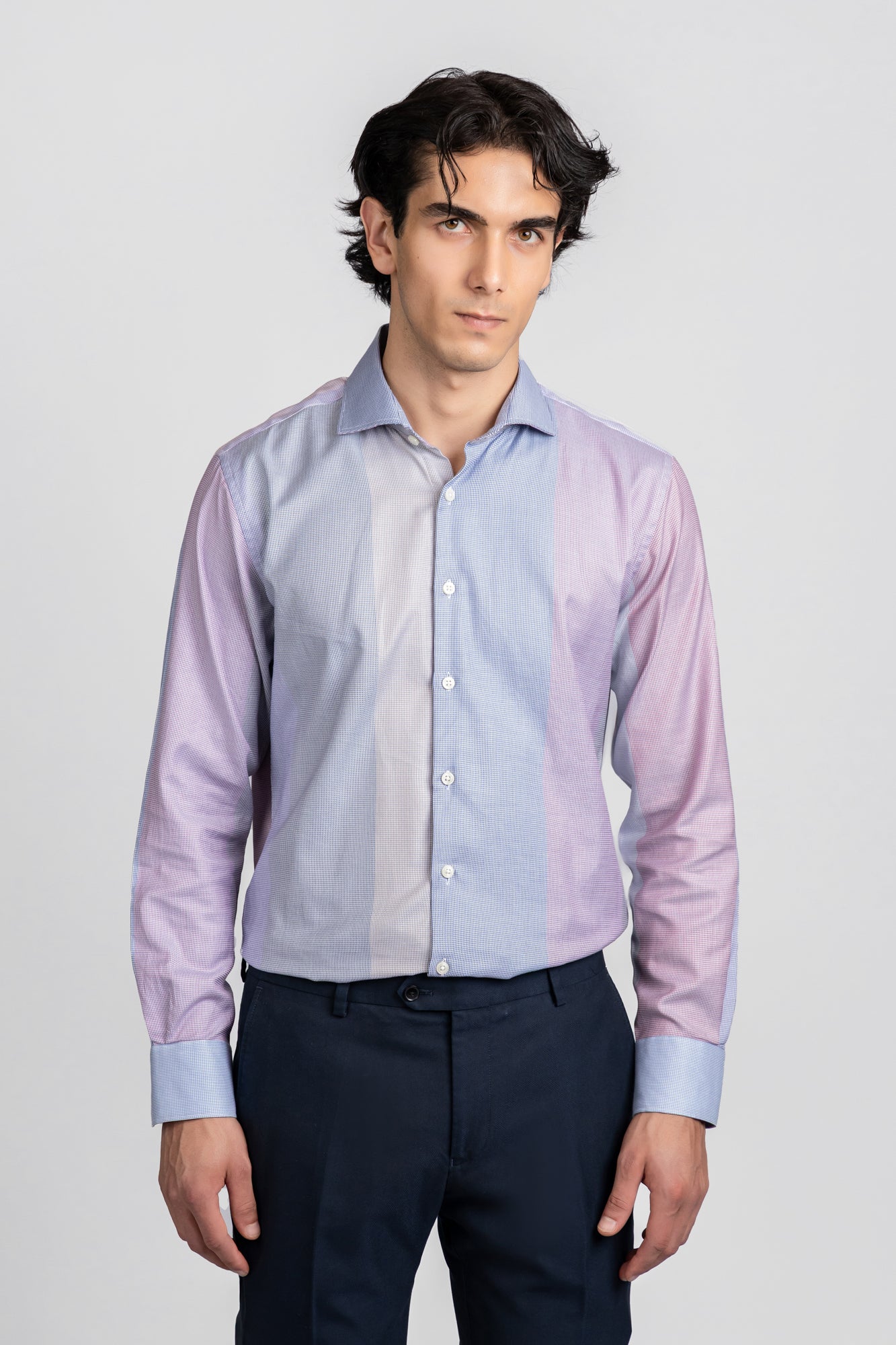 Multi-Color Striped Dobby Shirt