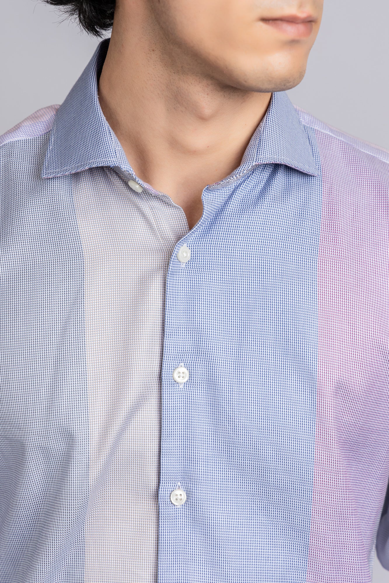 Multi-Color Striped Dobby Shirt