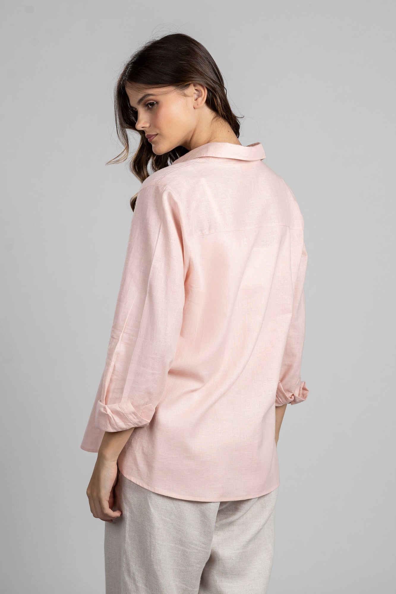 PINK Linen Cotton Shirt