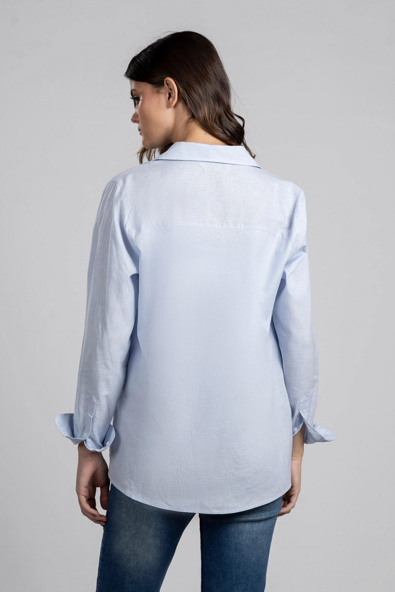 Light Blue Linen Cotton Shirt