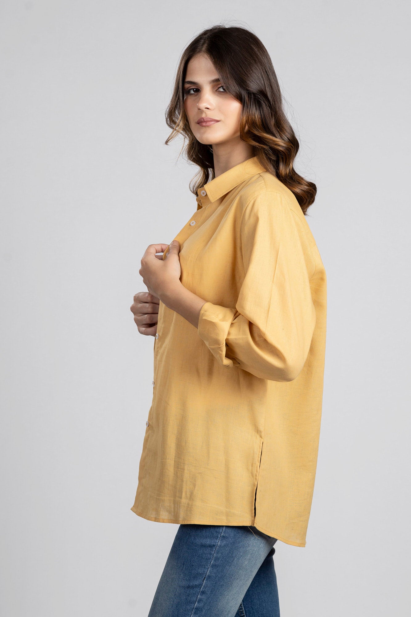 Mustard Linen Cotton Shirt