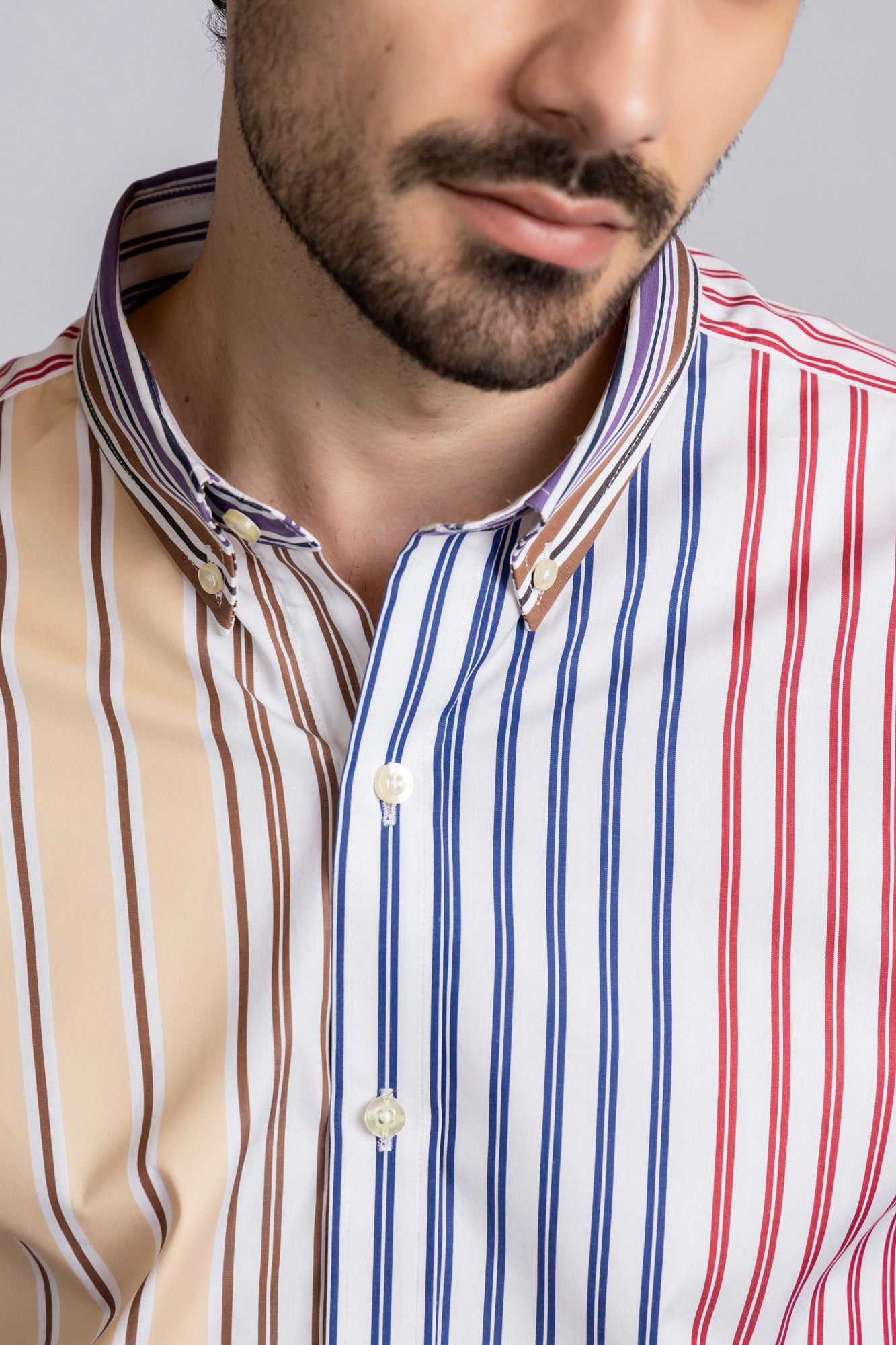 Multi-Color Striped Poplin Shirt