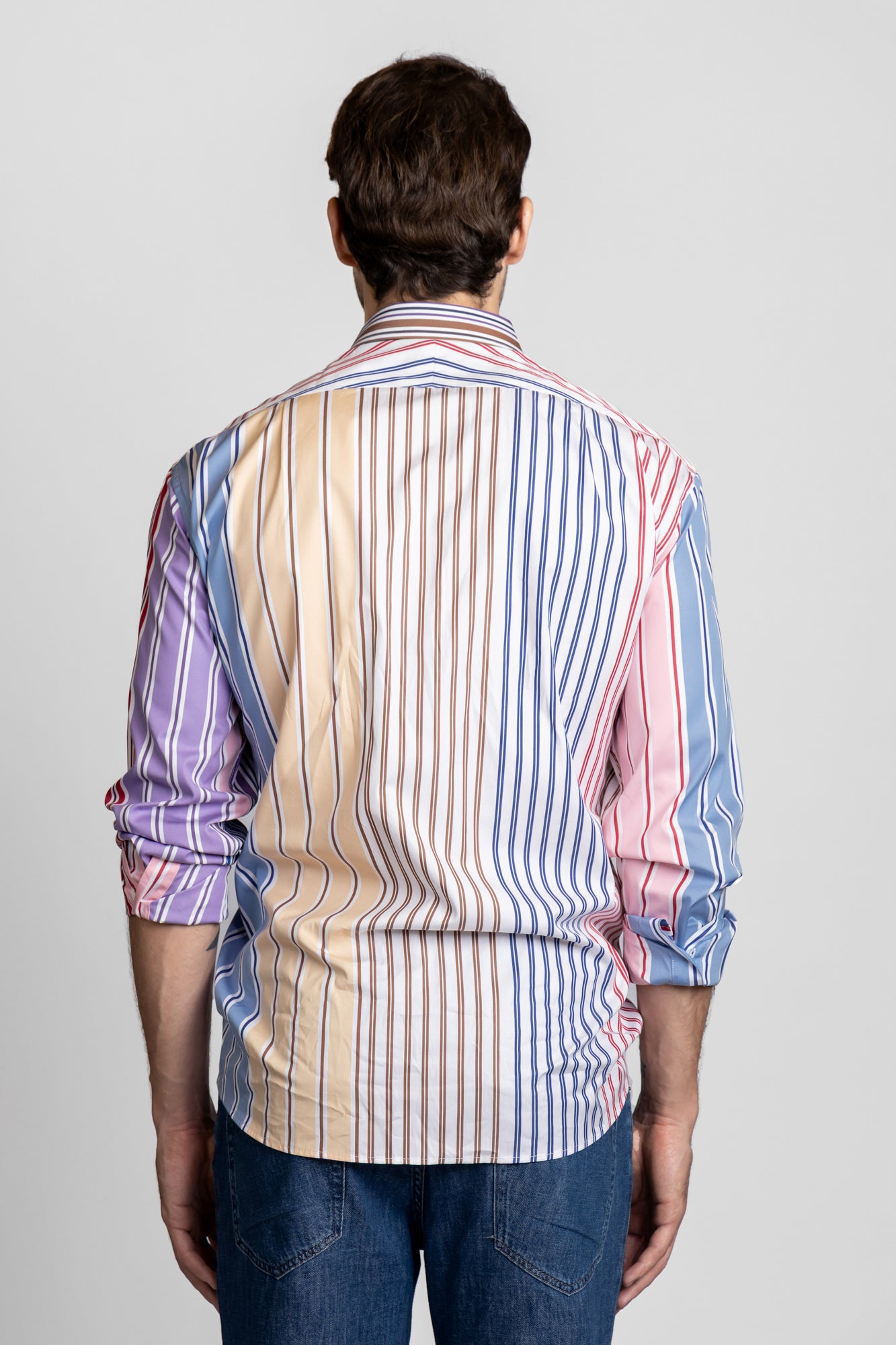 Multi-Color Striped Poplin Shirt