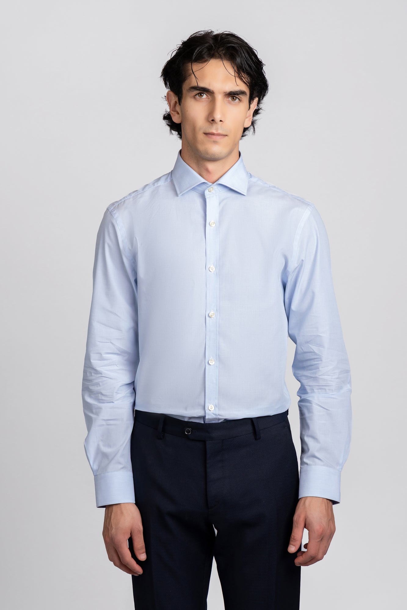 Light Blue Filafil Shirt - Slim Fit