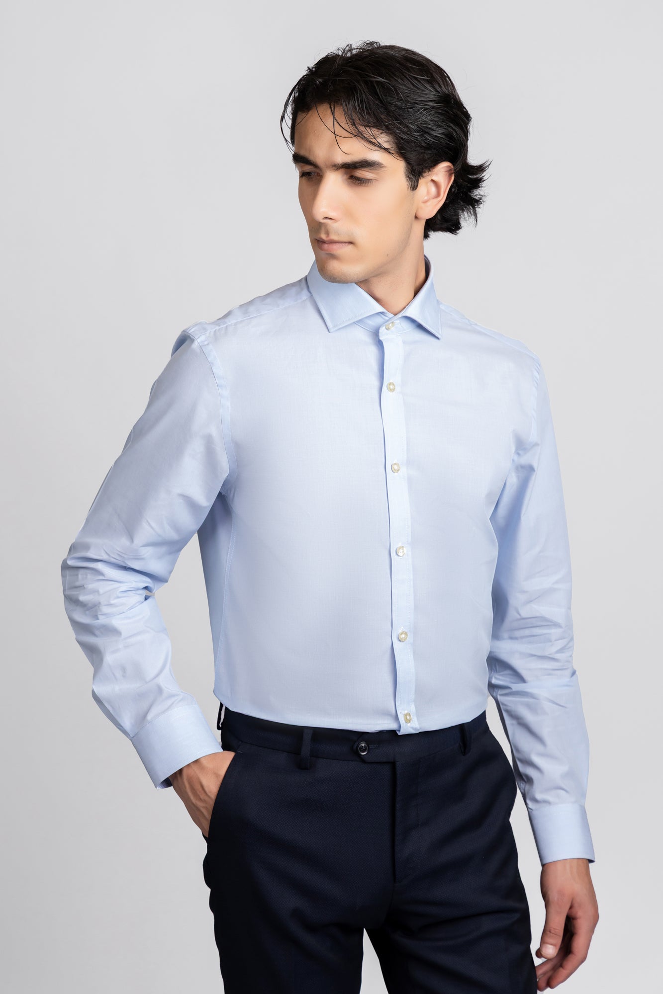 Light Blue Filafil Shirt - Slim Fit