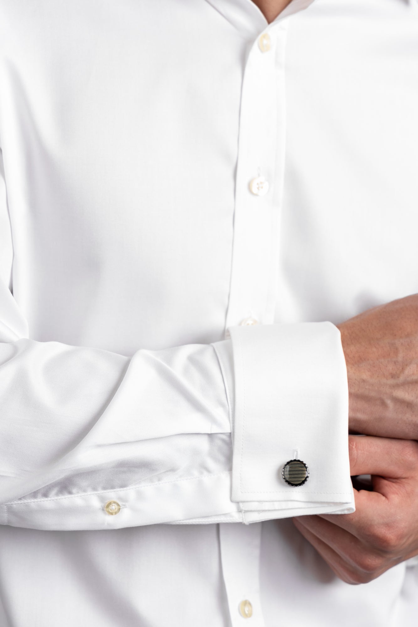 White Twill Double Cuff Shirt - Regular Fit