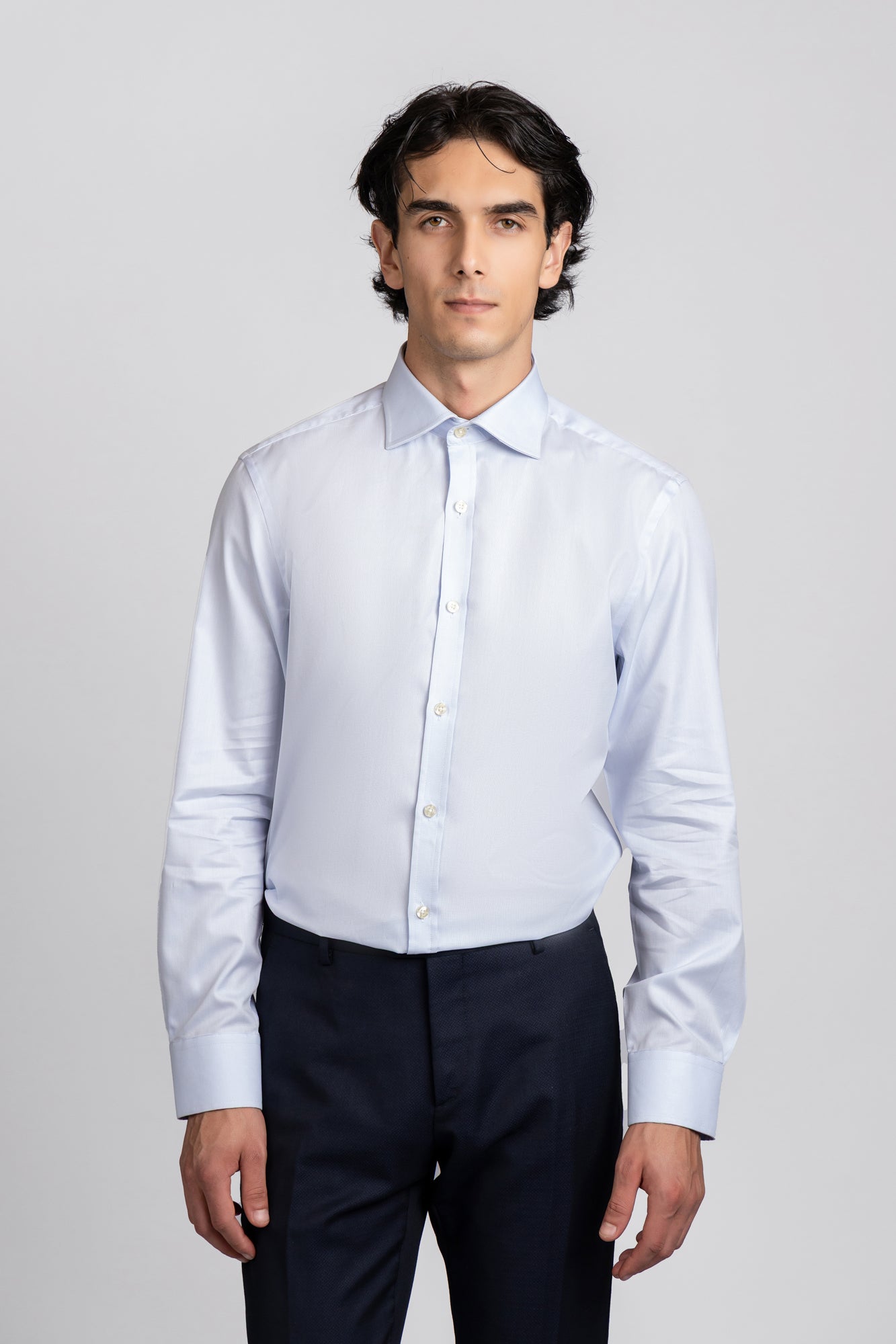 Light Blue Dobby Shirt - Slim Fit