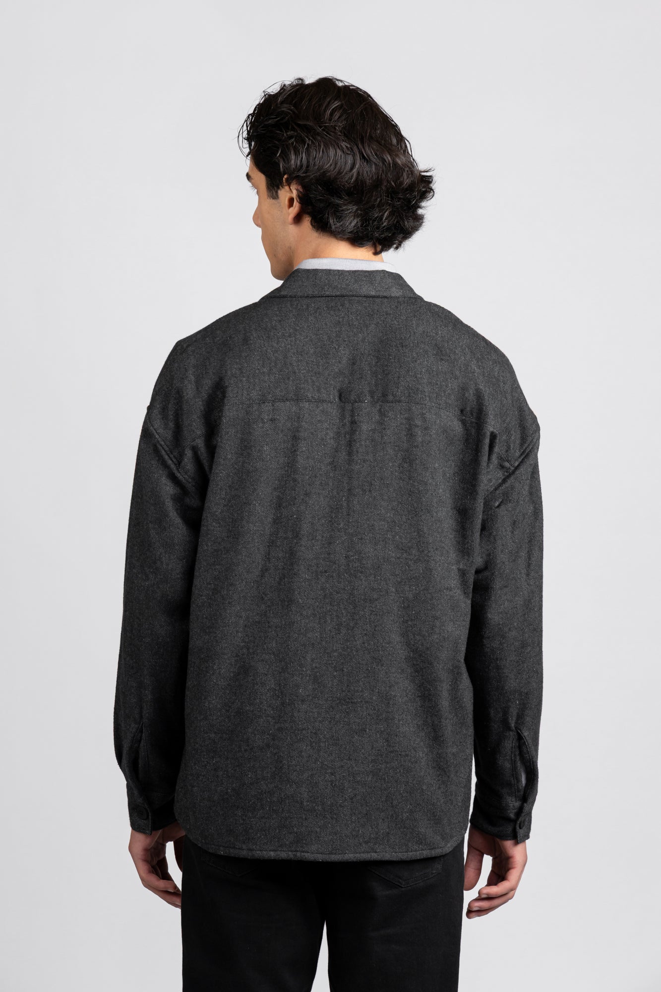 Black Brushed Twill Overshirt