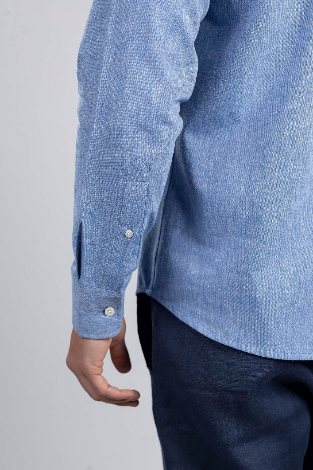 Blue Cotton Linen Shirt