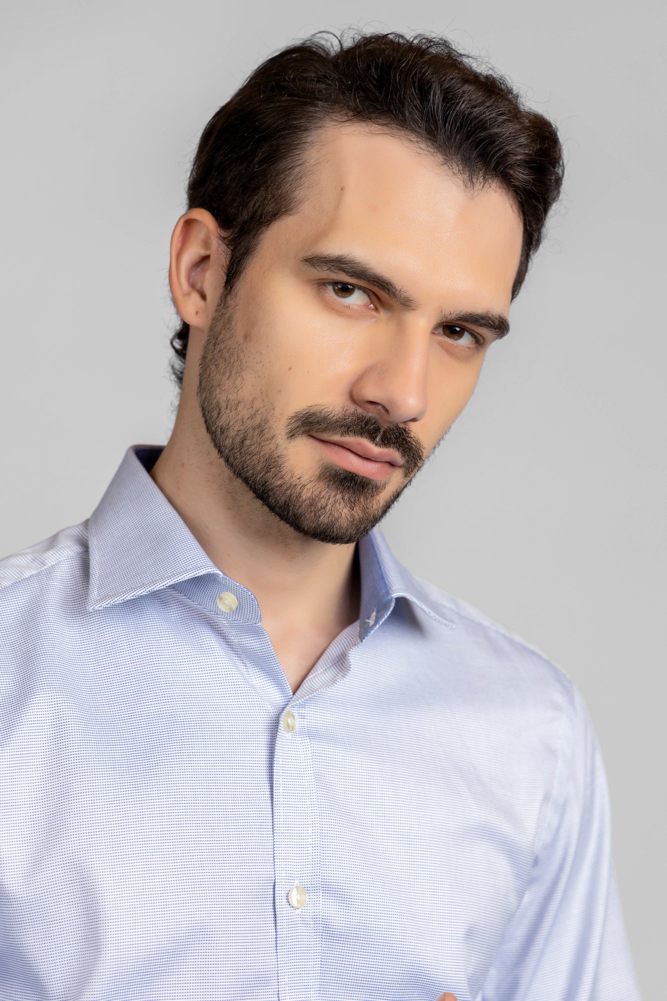 Blue End-On-End Shirt - Slim Fit