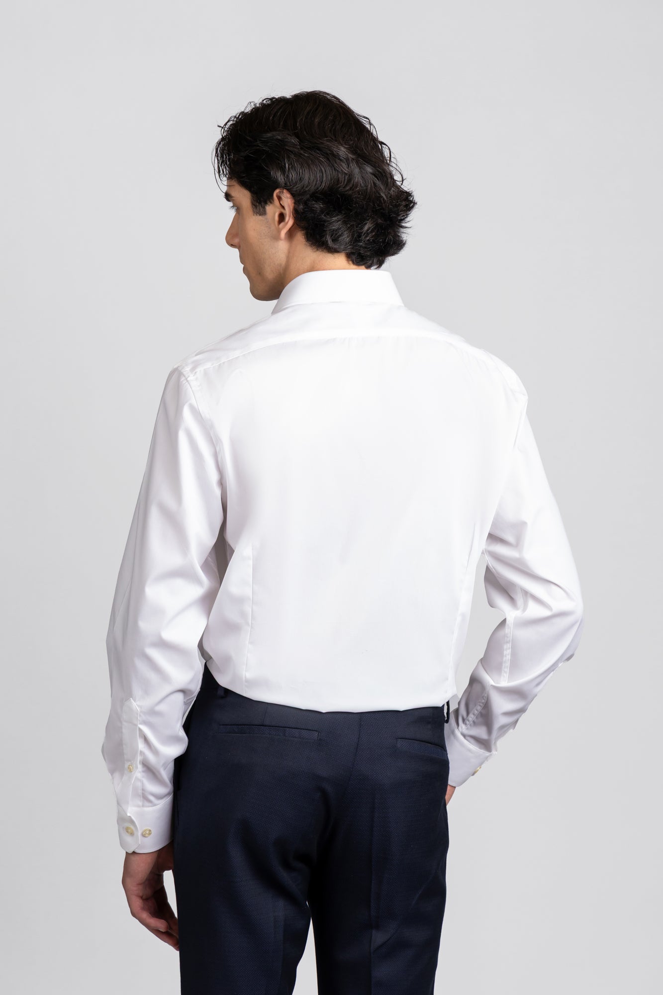 White Poplin Stretch Shirt - Slim Fit