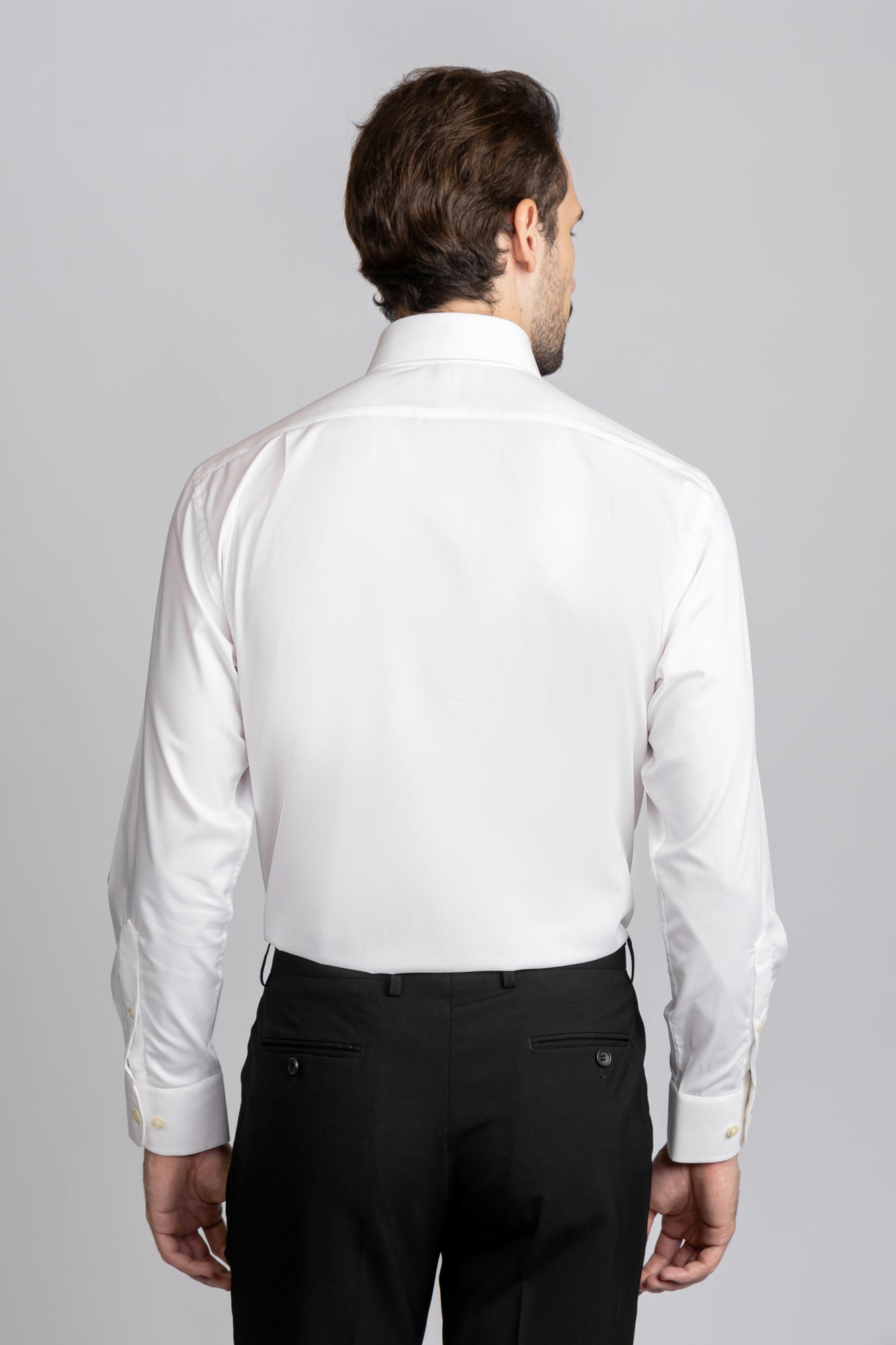 White Poplin Stretch Shirt - Regular Fit