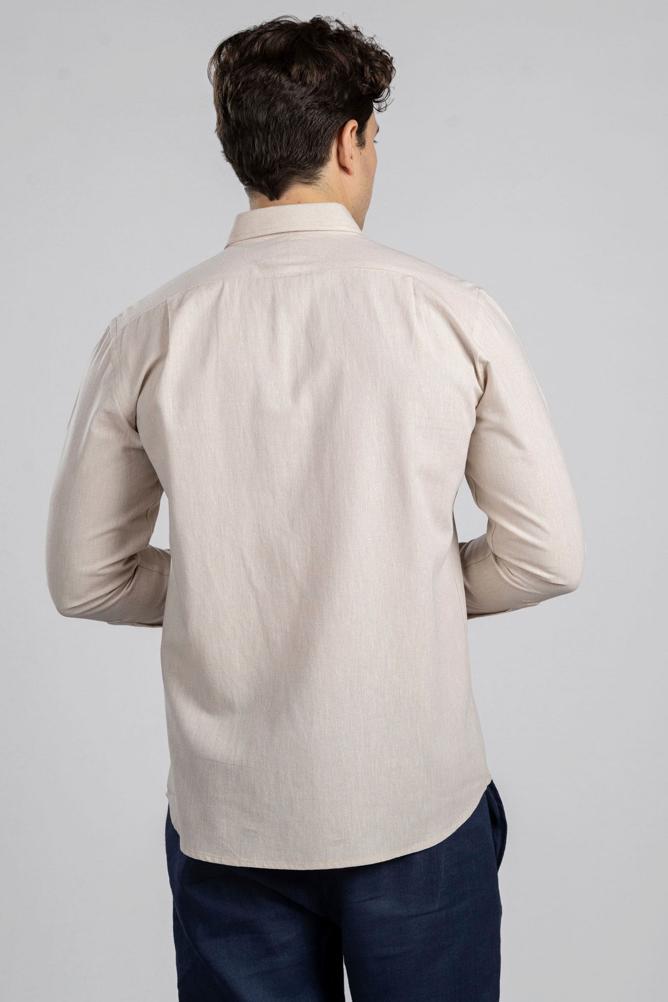 Beige Cotton Linen Shirt