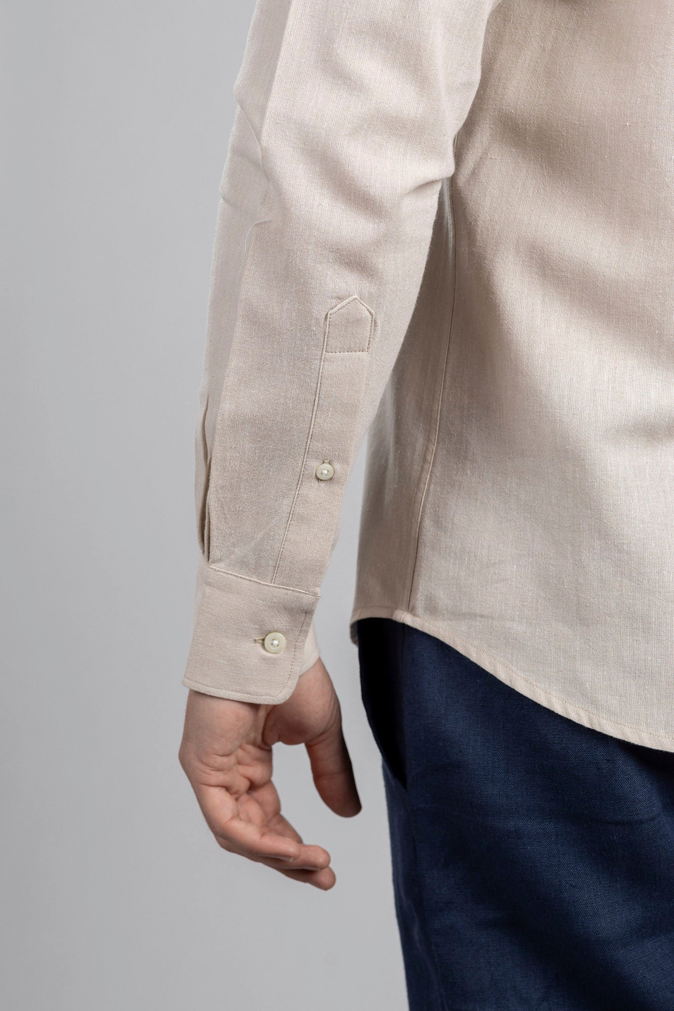 Beige Cotton Linen Shirt