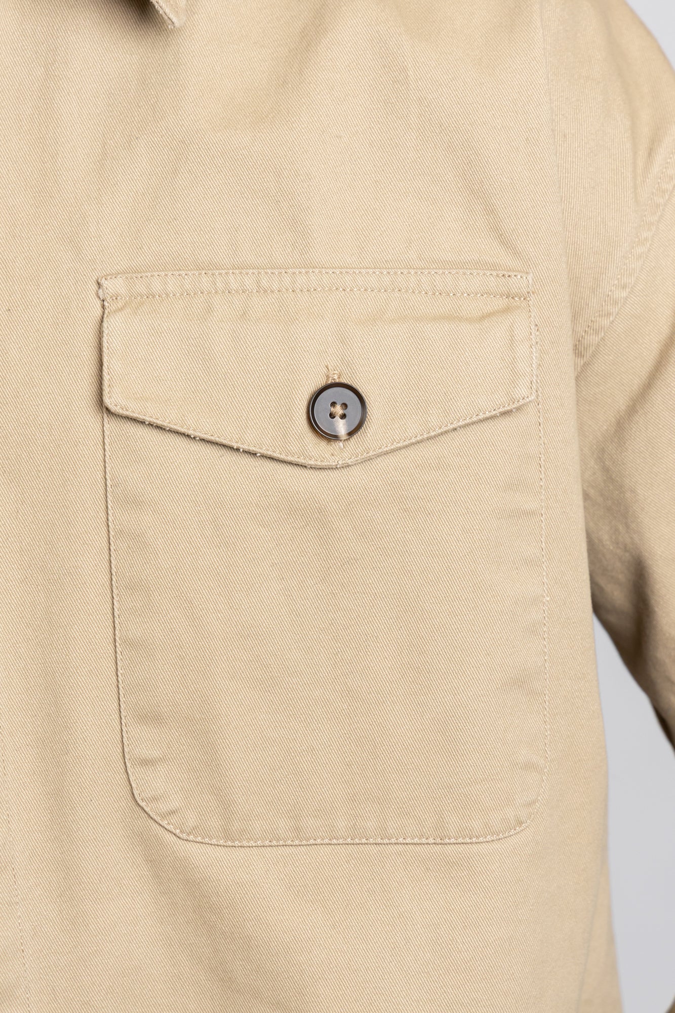 Beige Gaberdine Overshirt
