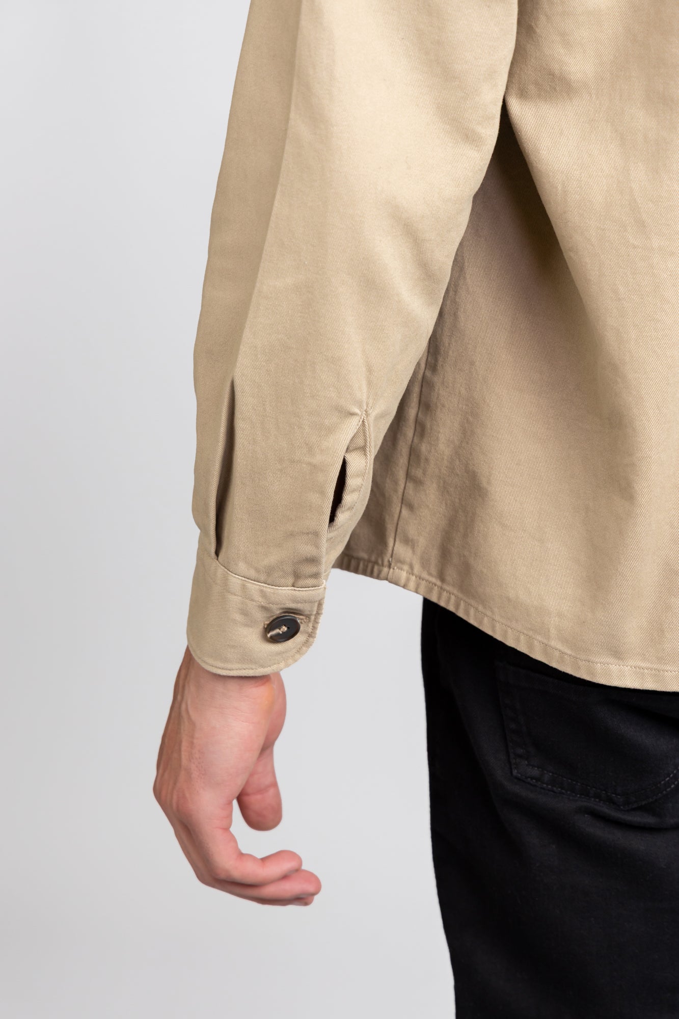 Beige Gaberdine Overshirt