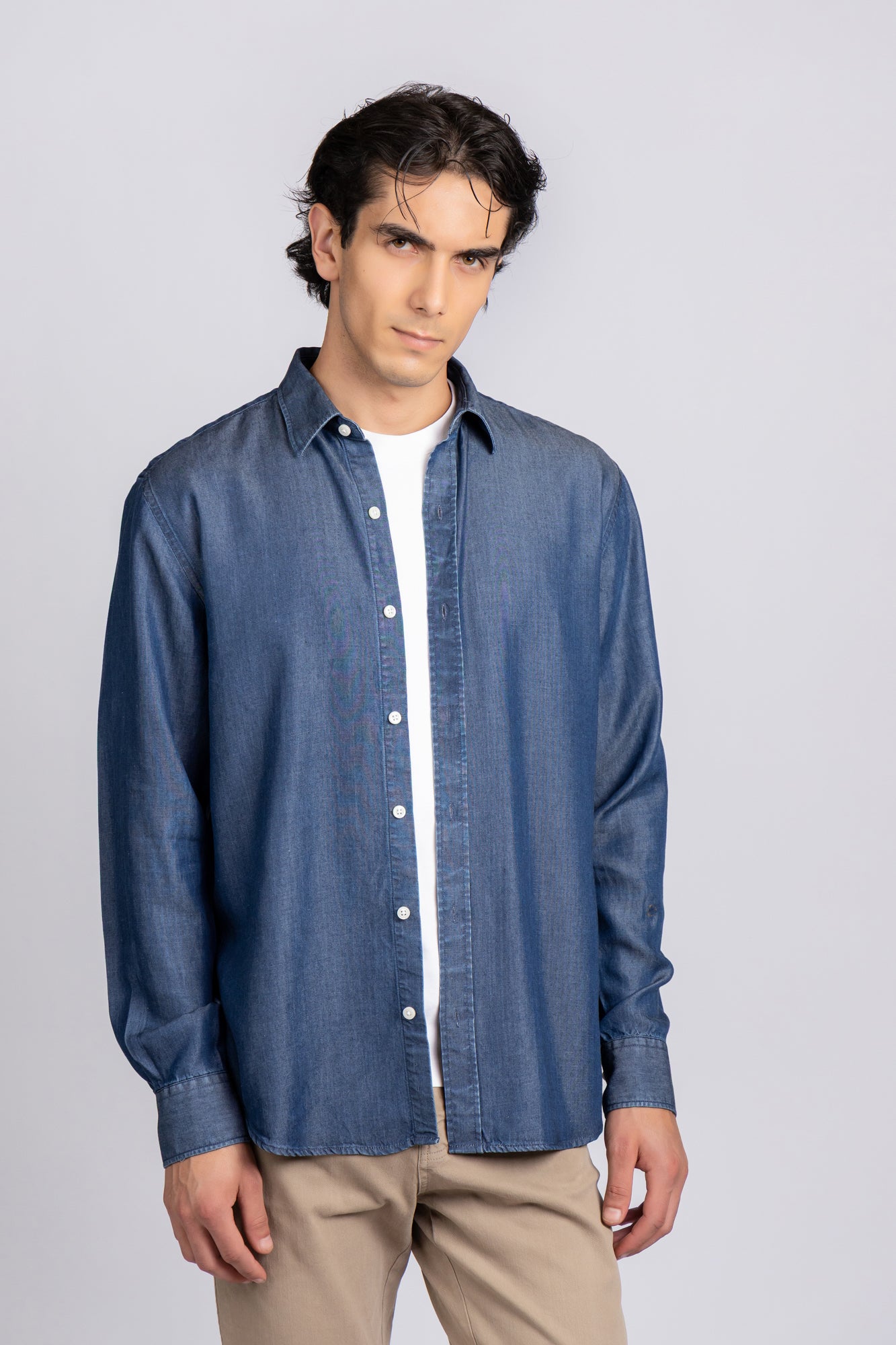Medium Blue Denim Tencel Shirt