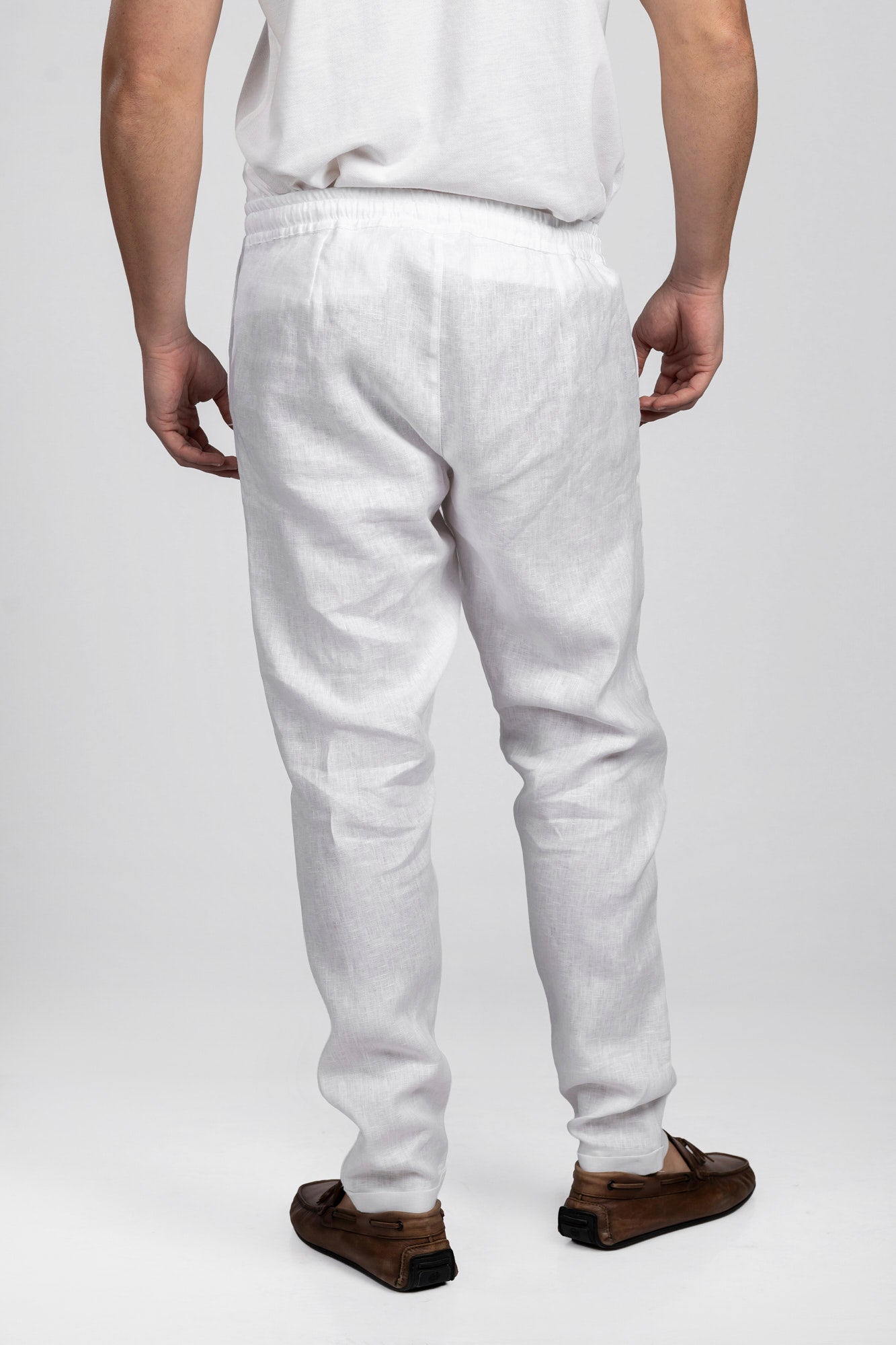 White Pure Linen Pants