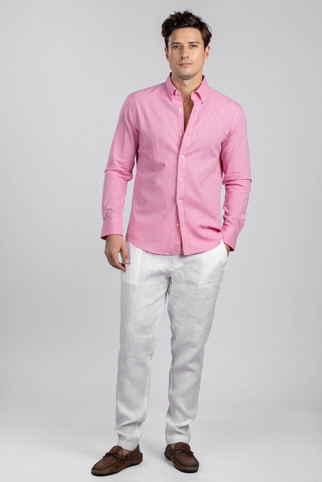 Fuchsia Cotton Linen Shirt