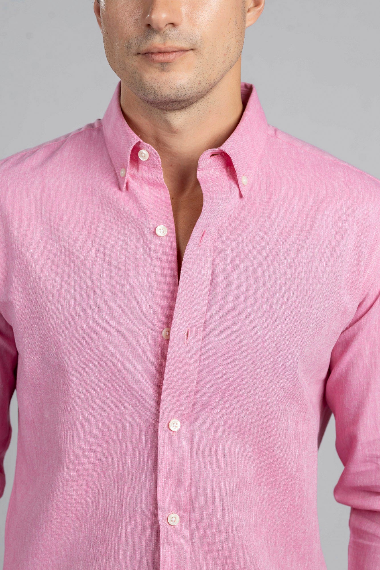 Fuchsia Cotton Linen Shirt