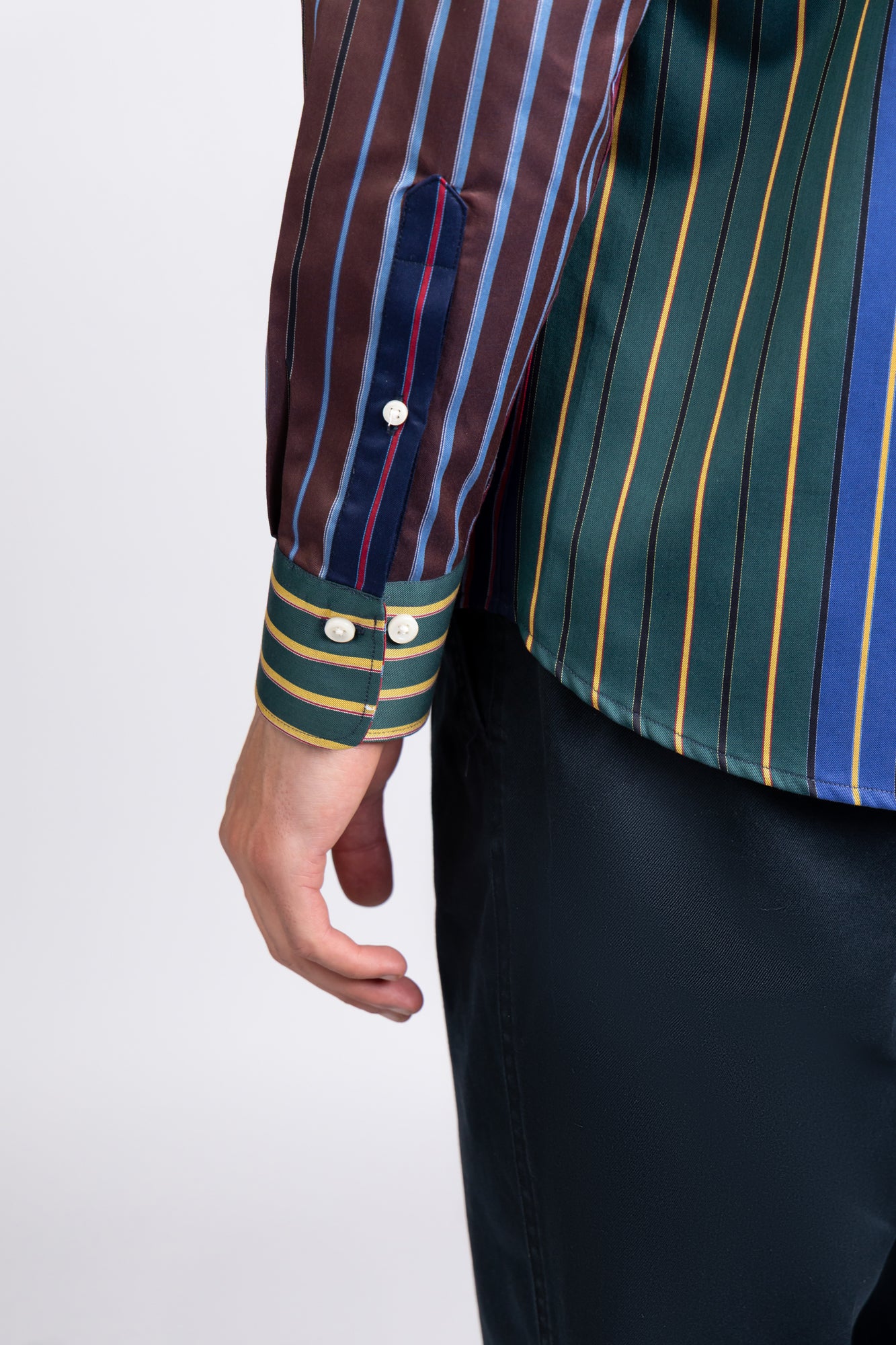 Multi-Color Striped Twill Shirt