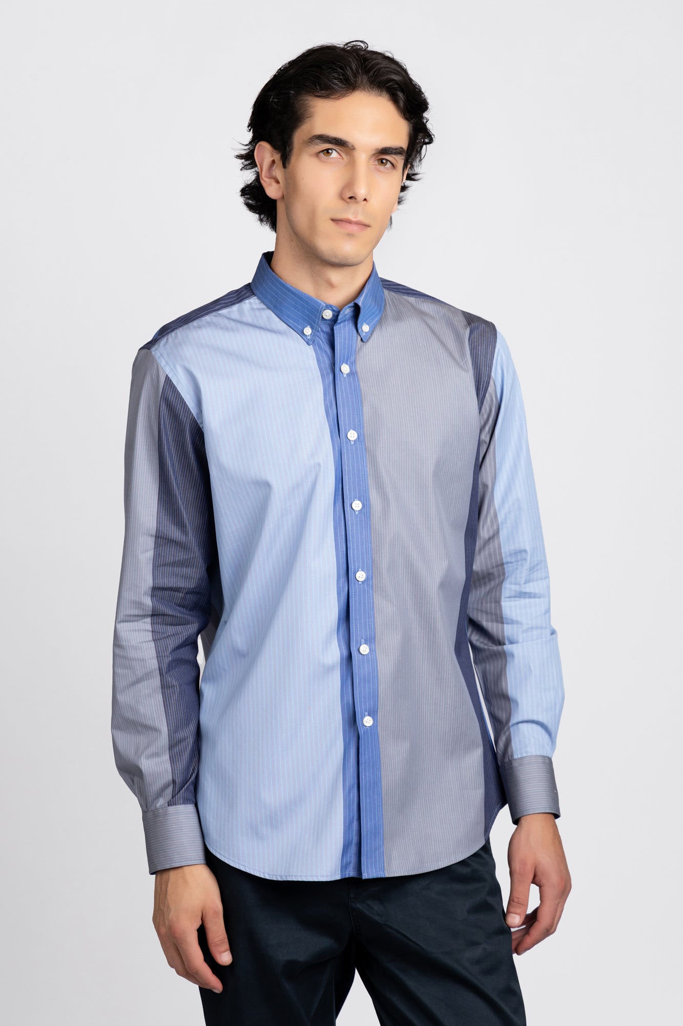 Multi-Color Striped Poplin Shirt