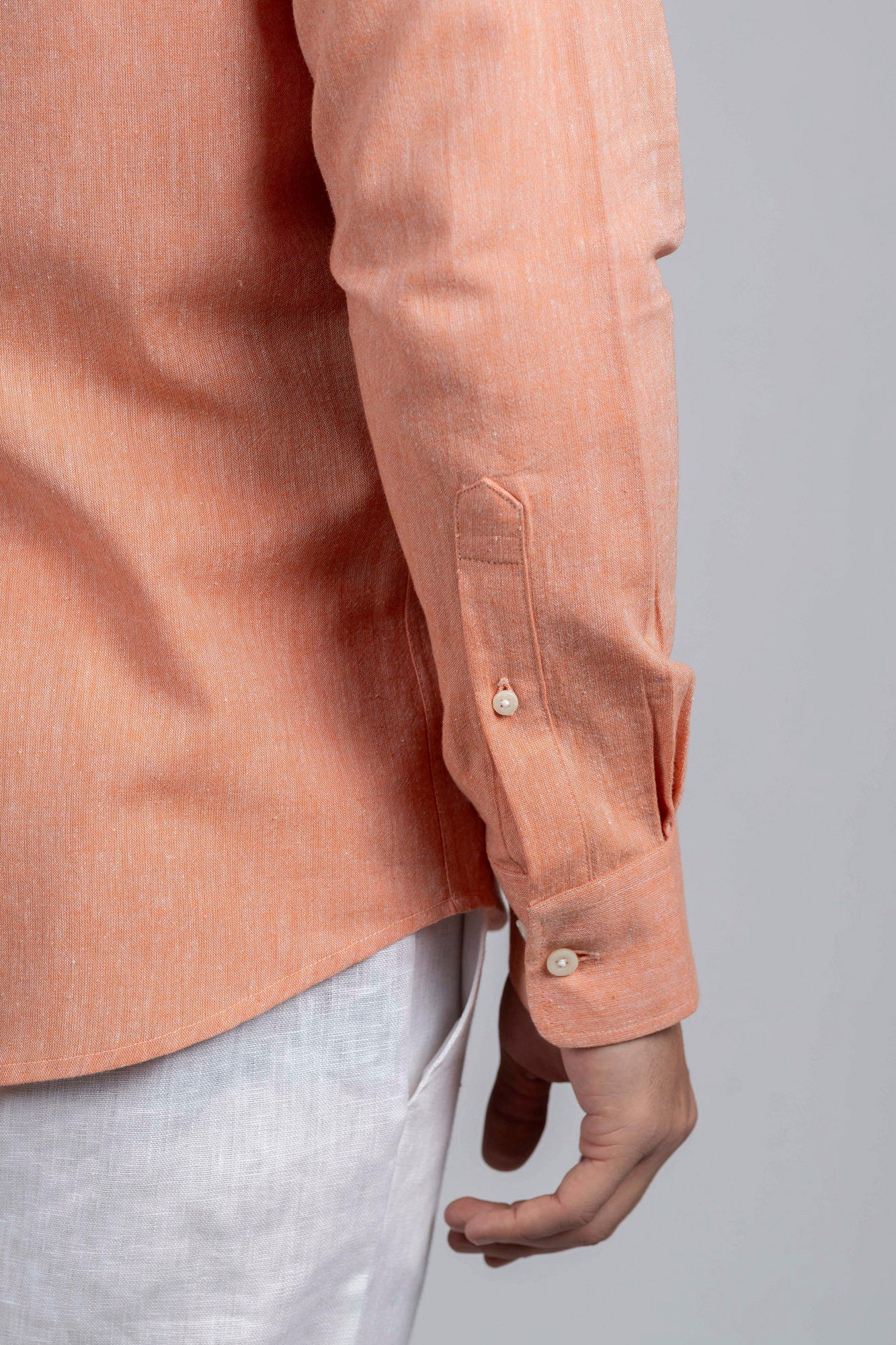 Orange Cotton Linen Shirt