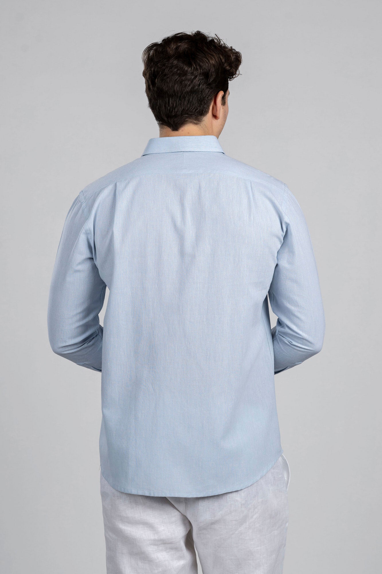 Light Blue Cotton Linen Shirt
