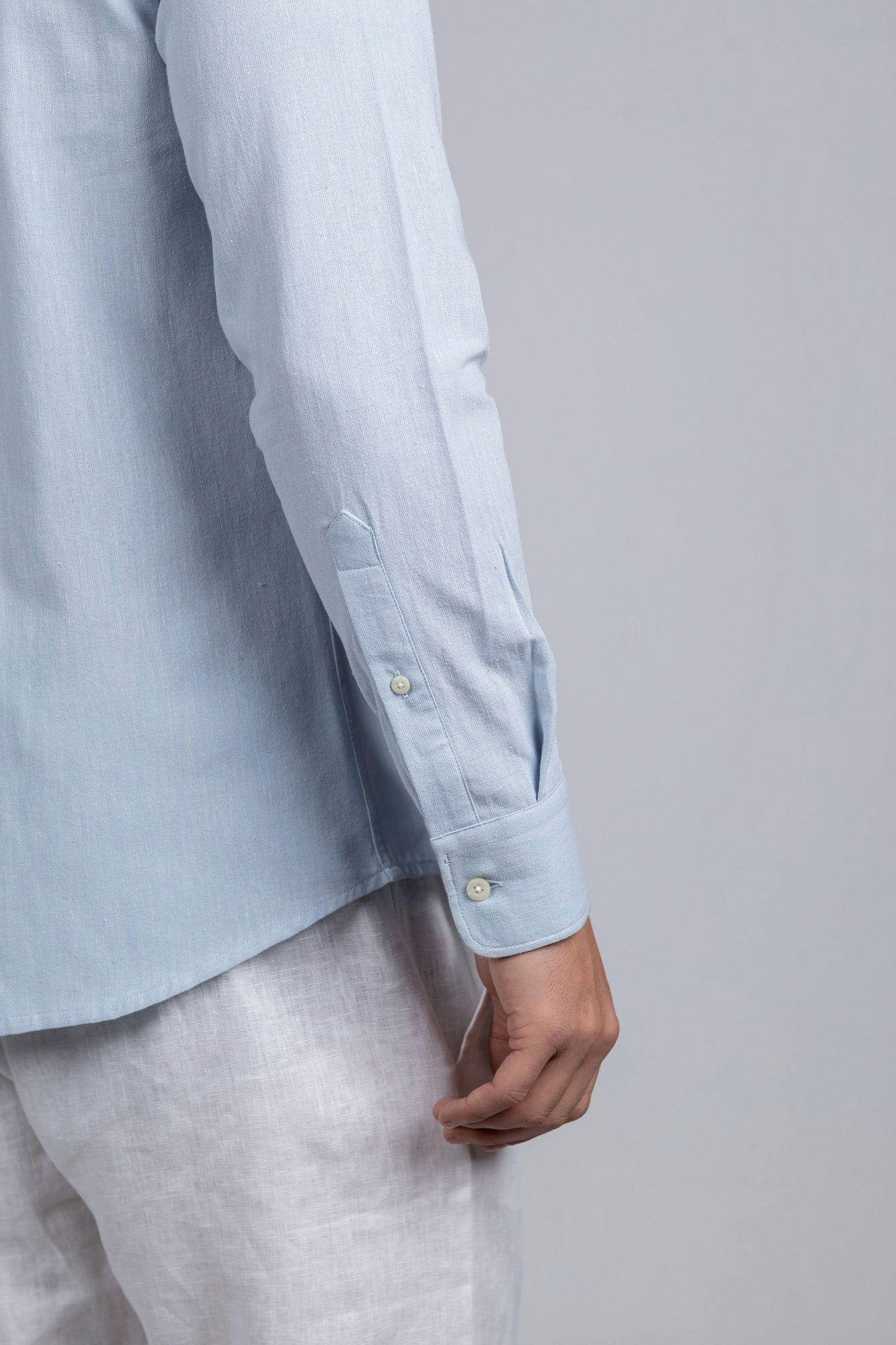 Light Blue Cotton Linen Shirt