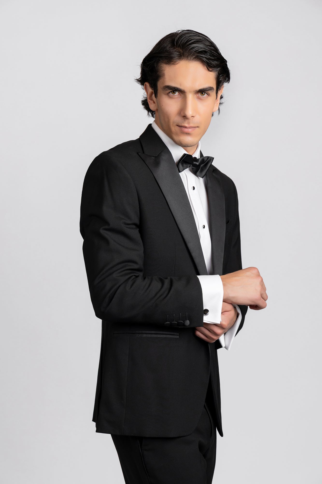 White Dobby Tuxedo Shirt - Regular Fit