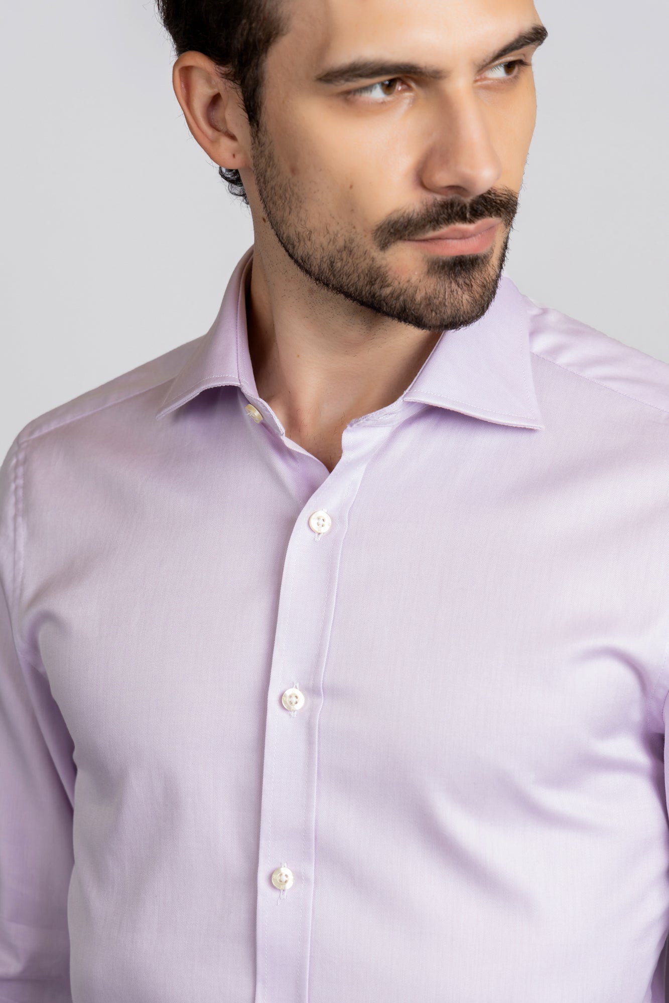 Light Purple Twill Shirt - Slim Fit