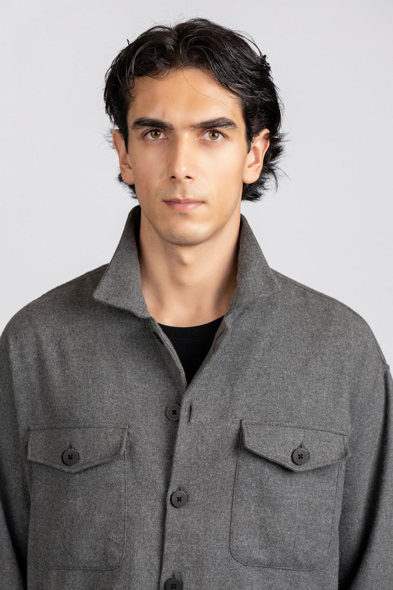 Grey Brushed Overshirt