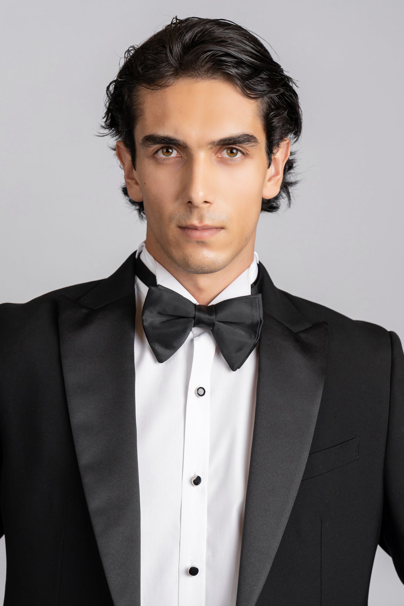 White Twill Tuxedo Shirt - Slim Fit