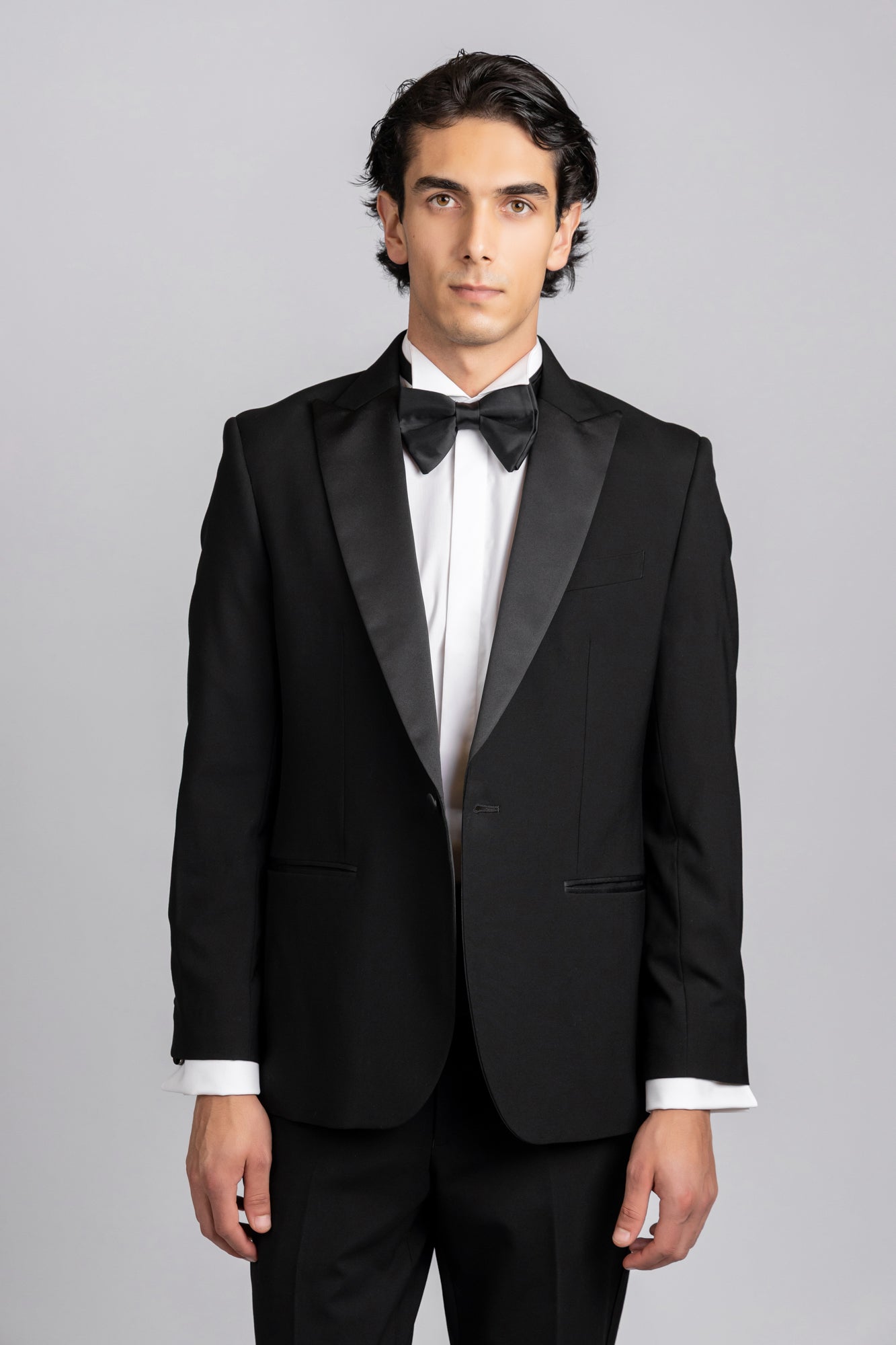White Hidden Placket Tuxedo Stretch Shirt - Regular Fit
