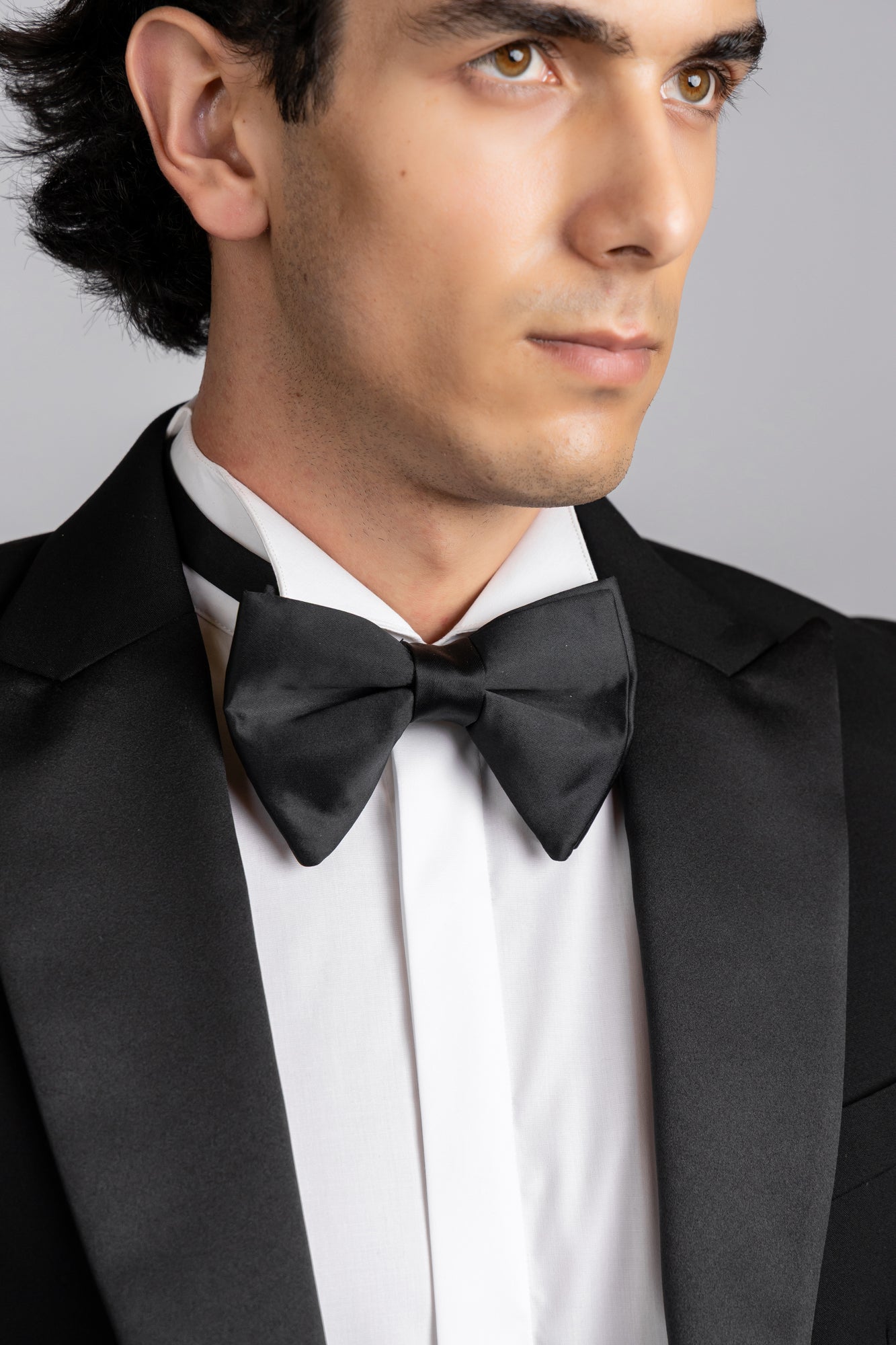 White Hidden Placket Tuxedo Stretch Shirt - Regular Fit