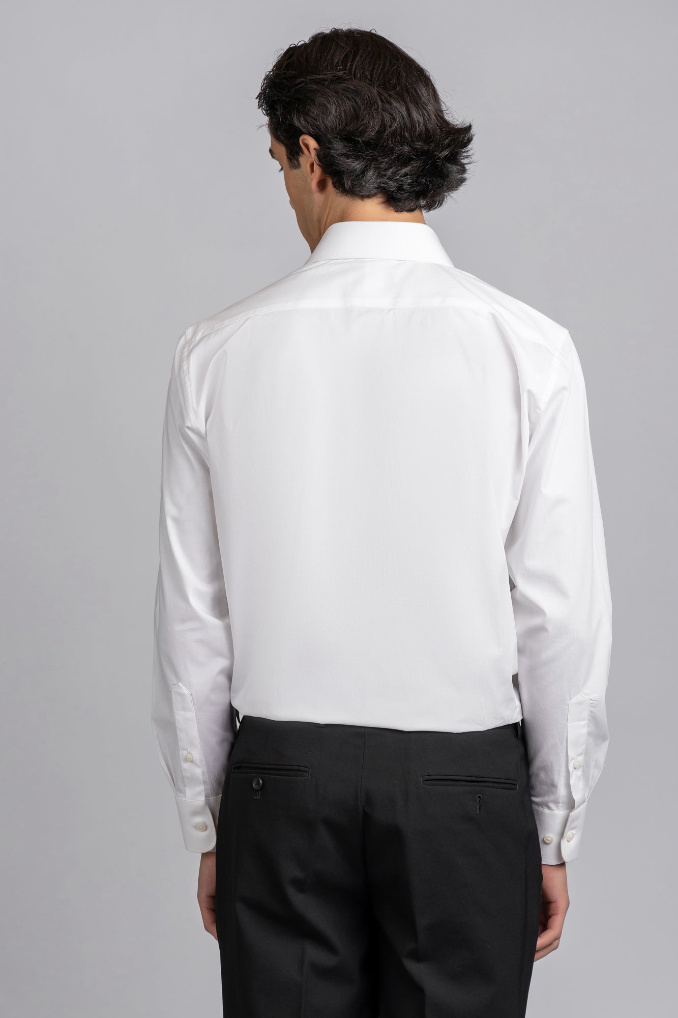 White Poplin Stretch Shirt - Regular Fit
