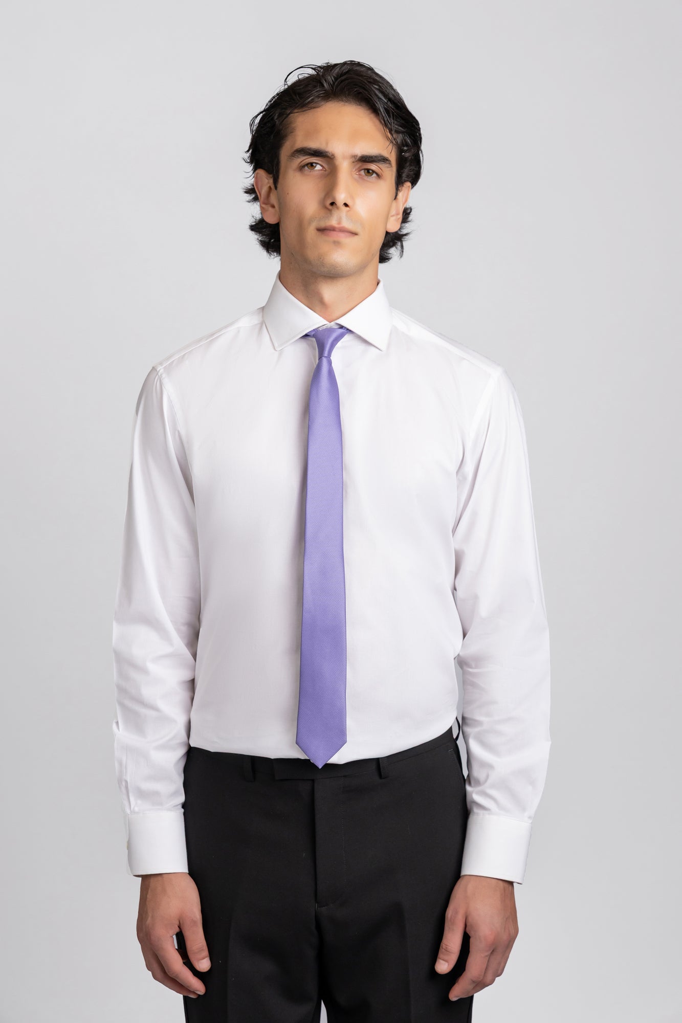 White Poplin Stretch Shirt - Slim Fit