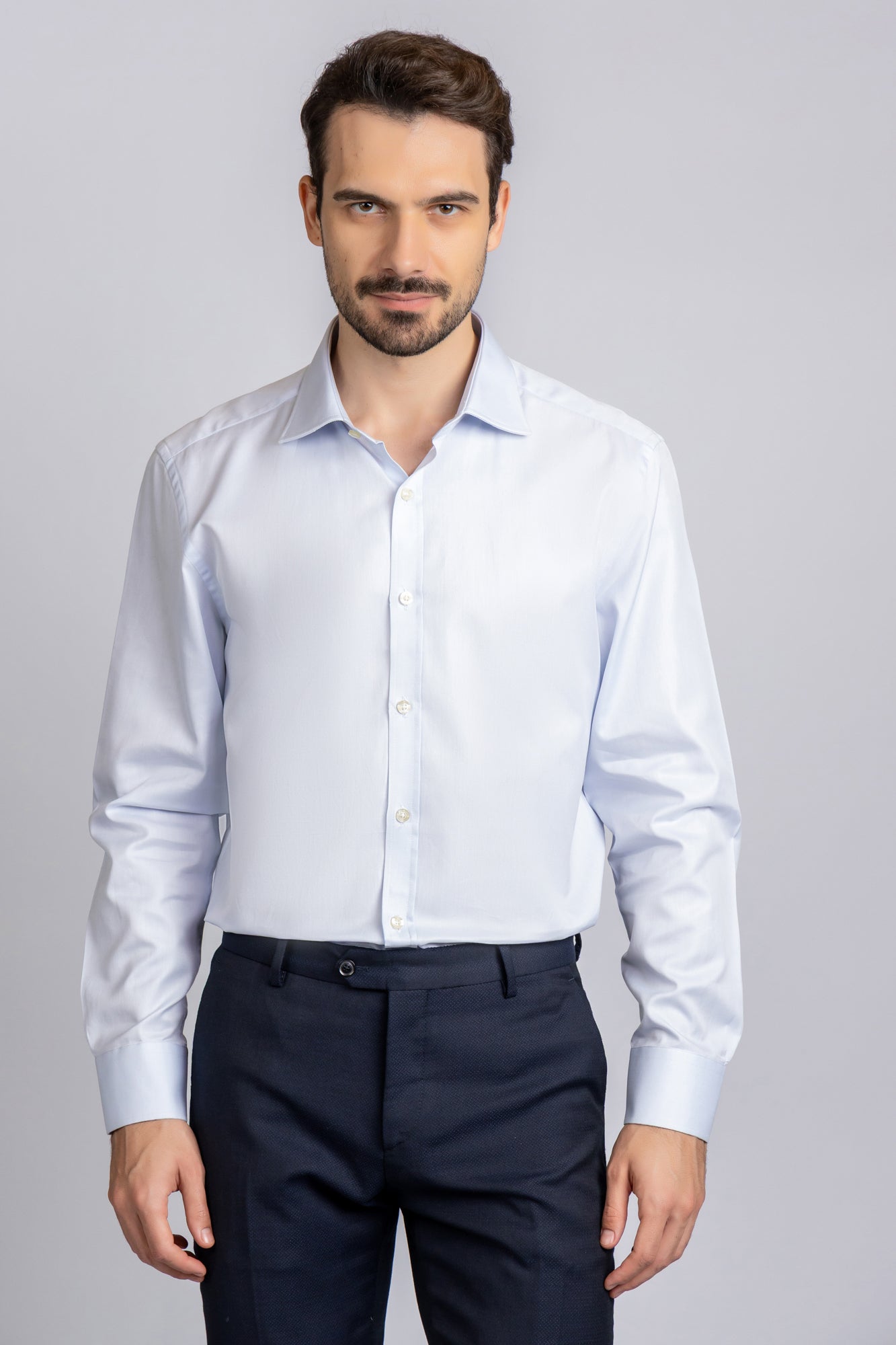 Light Blue Twill Shirt - Slim Fit